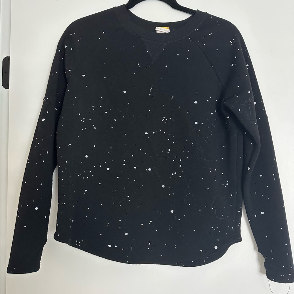C&C California Black and White Speckle Sweatshirt